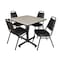 Kobe Kobe Square Table & Chair Set, Wood, Metal, Vinyl Top, Maple TKB4242PL29BK - alternate 1